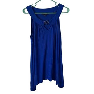 3/$20 Spense Royal Blue Sleeveless Tunic with Ring Accent